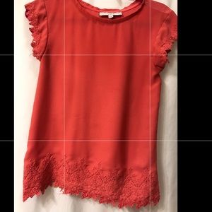 Loft Coral Blouse. XS Petite